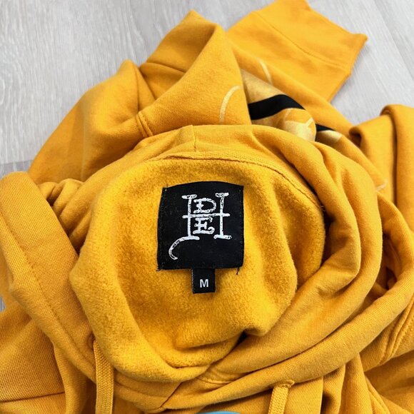 Don Ed Hardy Black Panther Logo Mustard Yellow Hoodie - Picture 6 of 7